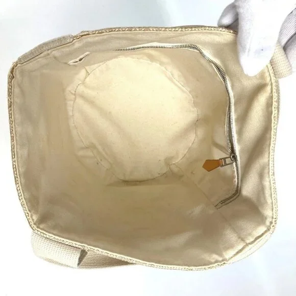 HERMES Saksaw PM Saksaw PM Bag Tote Bag Hand Bag Canvas Beige